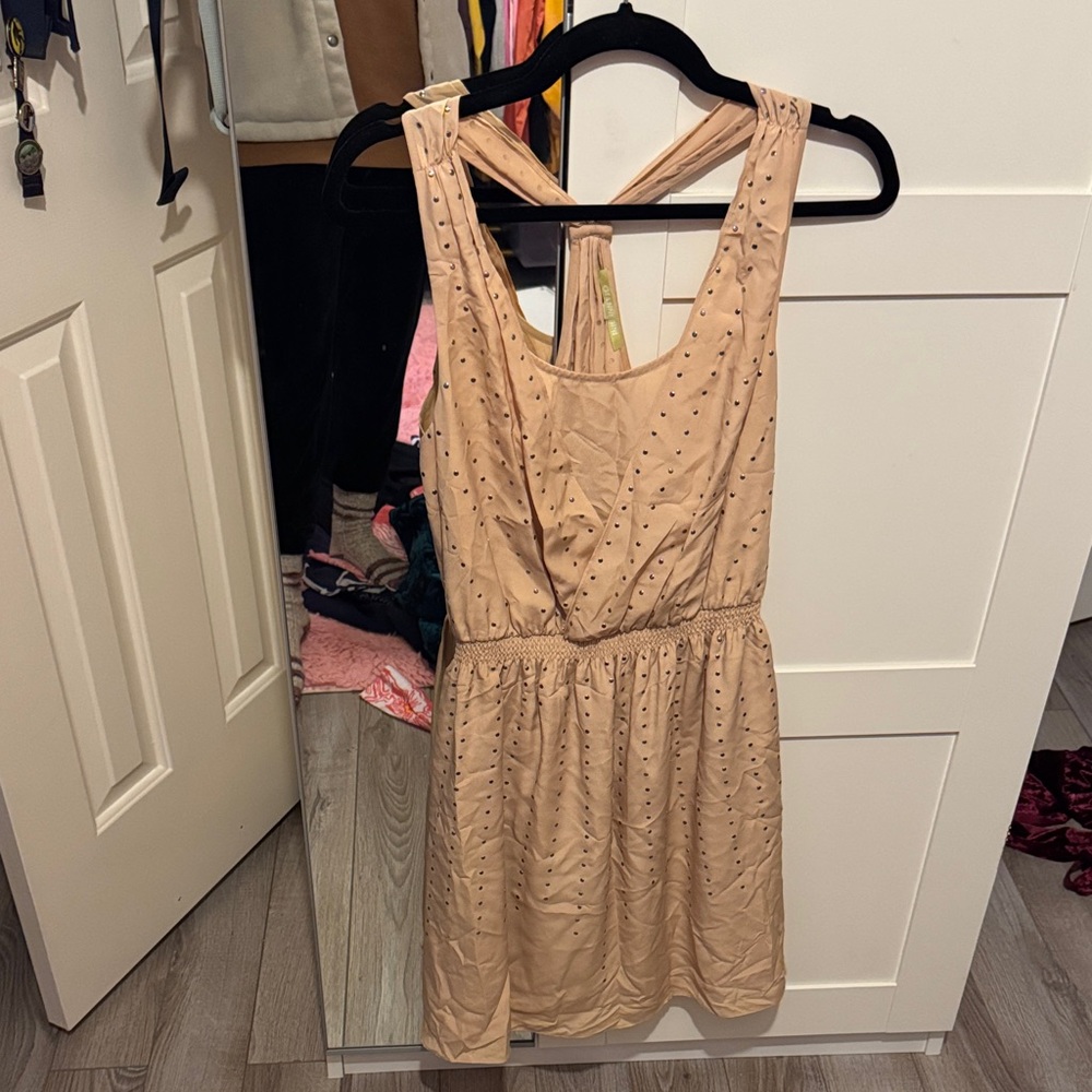 Gianni Bini Tan Dress with Studded Details